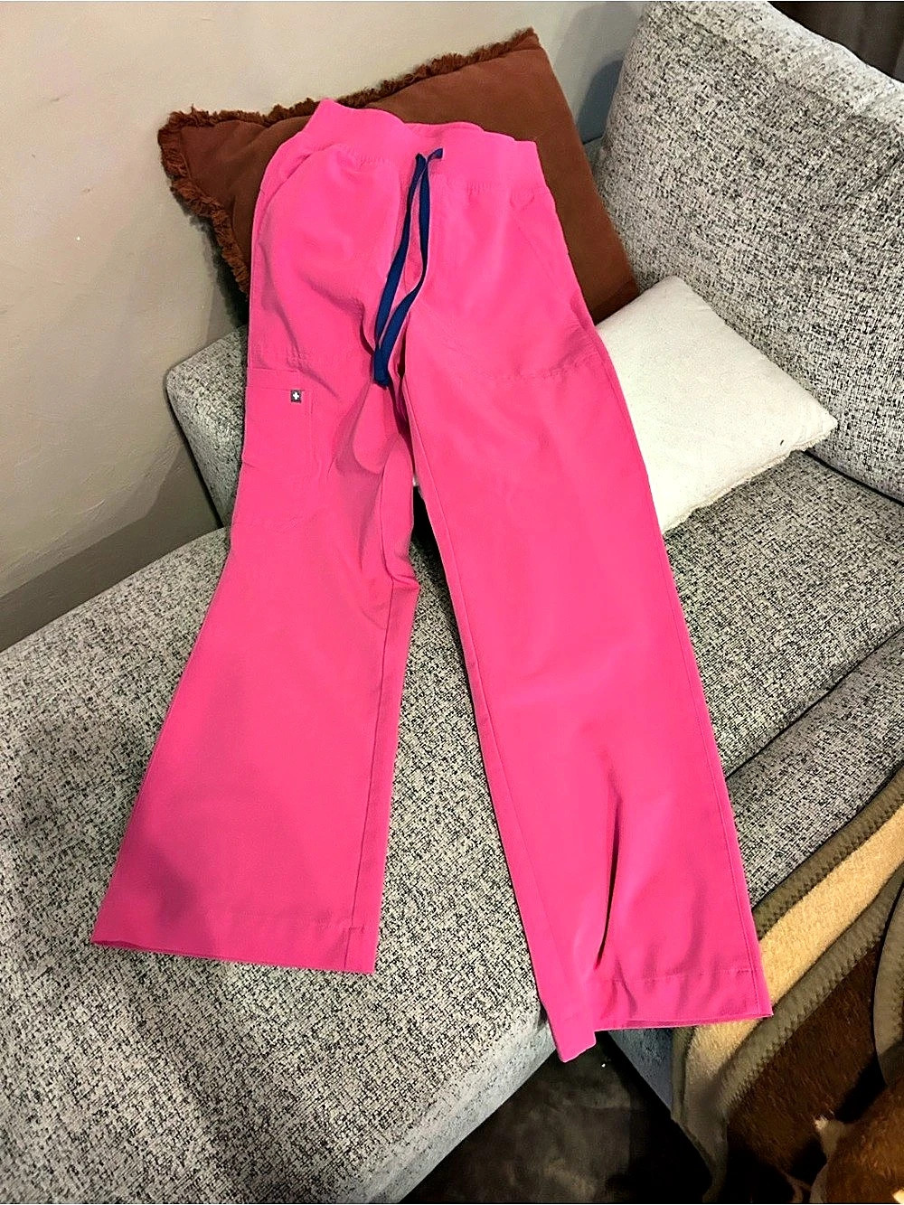 FIGS Wide Leg Scrub Pant Pink XS